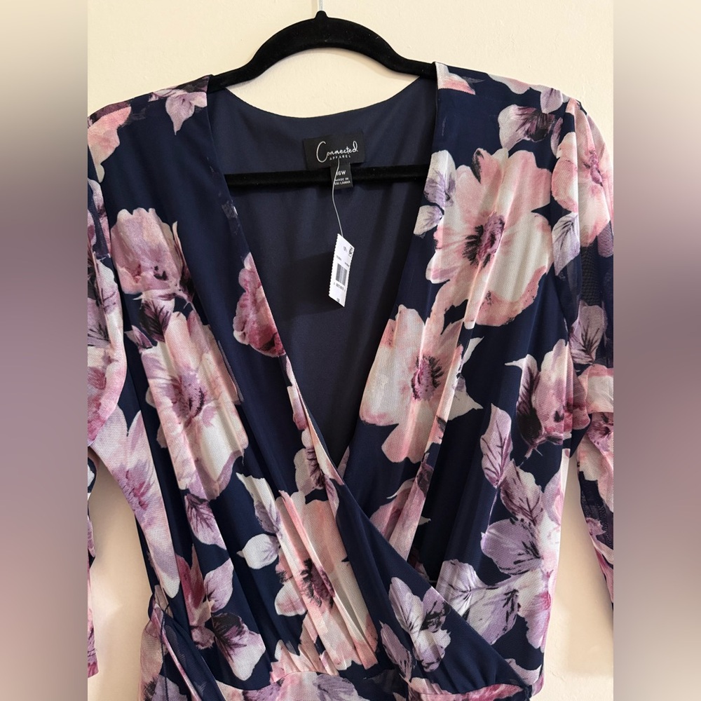 ConnectedWomen's Floral-Print 3/4-Sleeve Midi Dress - Picture 8 of 12
